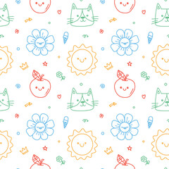 seamless pattern with cute elements
