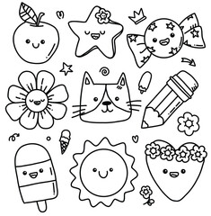 vector set with cute elements