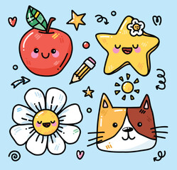 vector set with cute elements