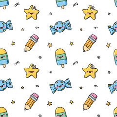 vector seamless pattern with cute elements