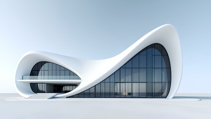 a futuristic, flowing architectural structure with smooth