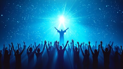 A group of people on a stage with the words free on the bottom