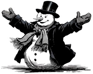 Happy snowman illustration