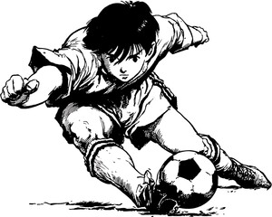 Intense close-up of a soccer player in action, dynamically capturing the energy of a game