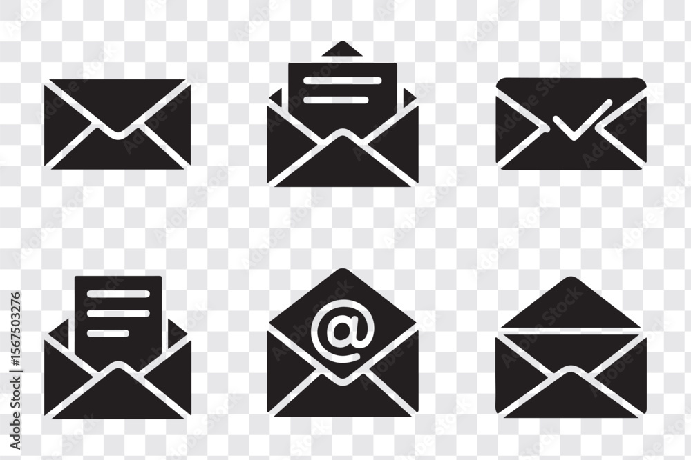 Aufkleber mail icon set. email icon vector. e-mail icon. envelope illustration. envelope icon, mail icon vecto