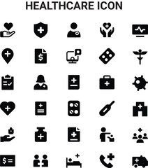 Healthcare Icons Set , Medical, Doctor, Hospital, and Health Symbols in Modern Style