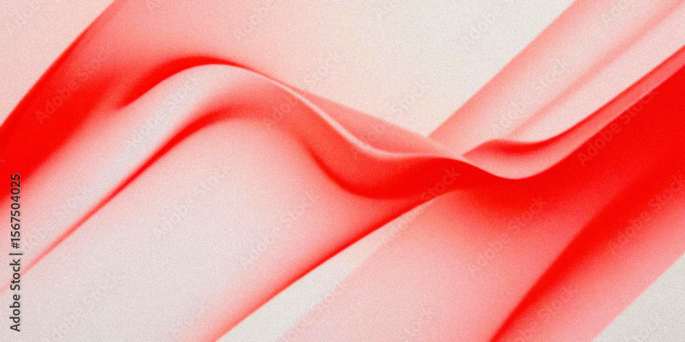 Poster grainy abstract red waves flowing in dynamic and soft motion creating vibrant and elegant fluid move