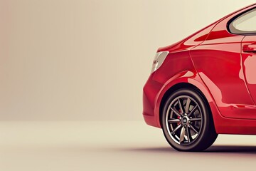 Clear Pixel Visual of a Red Car with the Logo for Rent