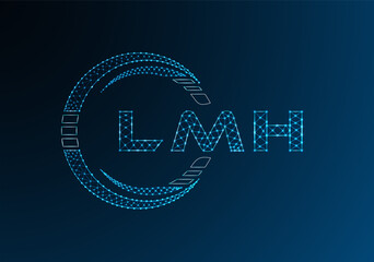 LMH low poly letter logo vector design. LMH lower poly logo design. Low poly logo.