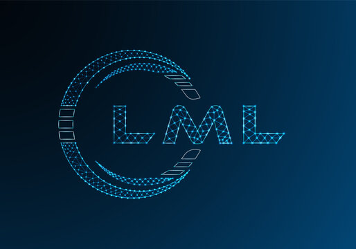 LML low poly letter logo vector design. LML lower poly logo design. Low poly logo.