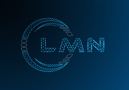 LMN low poly letter logo vector design. LMN lower poly logo design. Low poly logo.