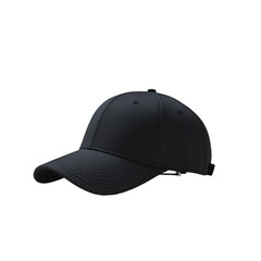 Fototapeta premium Black baseball cap isolated on transparent background