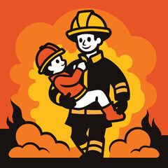Brave Firefighter Rescues Child from Fiery Blaze Heroic Act of Courage