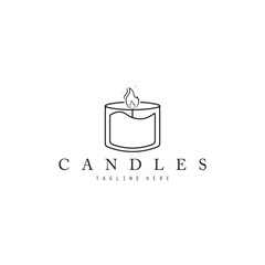candle light logo vector icon illustration
