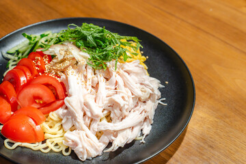 Colorful Hiyashi Chuka Cold Noodles with Fresh Vegetables / 彩り野菜の冷やし中華
