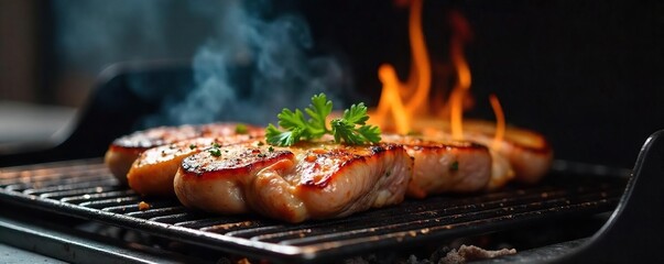 Gleaming Stainless Steel Grill Head Ready for Barbecue Close-up showcasing intricate details and high-quality craftsmanship, perfect for culinary websites and barbecue enthusiasts.