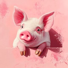 Cute group of piglets enjoying spring nature high resolution picture