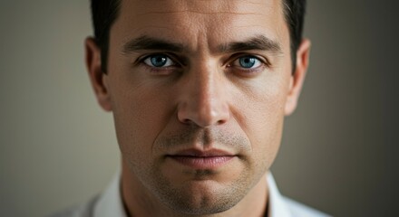 Fototapeta premium Close-up portrait of a man with intense gaze