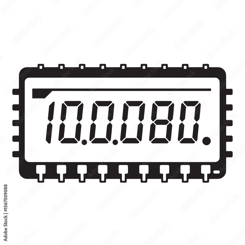 Poster digital display component showing the number 10008.0 illustrating engineering and technology concept