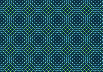 Tiny blue and green floral shapes create a seamless pattern