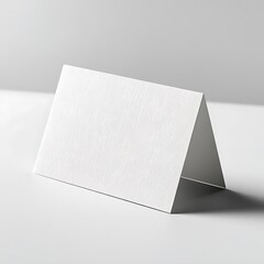 Blank White Textured A-Frame Card Mockup Minimalist, Elegant Design, Studio Lighting