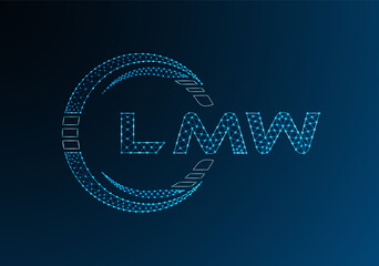 LMW low poly letter logo vector design. LMW lower poly logo design. Low poly logo.