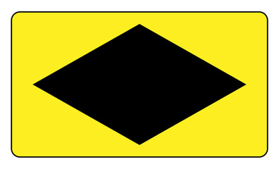 Road emergency diversion diamond sign isolated on a white background. Vector illustration of traffic direction