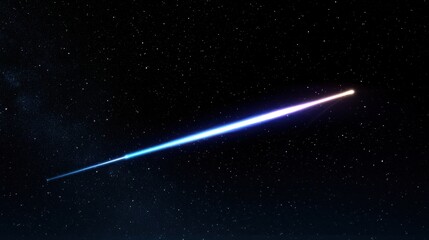 A comet streaking across the night sky.