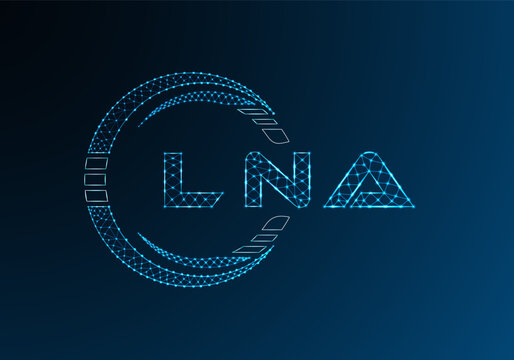 LNA low poly letter logo vector design. LNA lower poly logo design. Low poly logo.