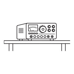 Fototapeta premium Line art illustration of an electronic power supply equipment on a shelf for technical use