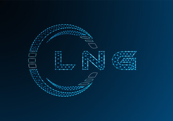 LNG low poly letter logo vector design. LNG lower poly logo design. Low poly logo.