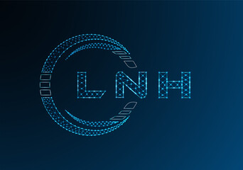 LNH low poly letter logo vector design. LNH lower poly logo design. Low poly logo.