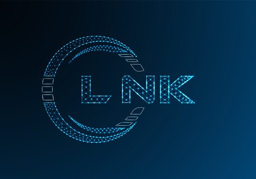 LNK low poly letter logo vector design. LNK lower poly logo design. Low poly logo.