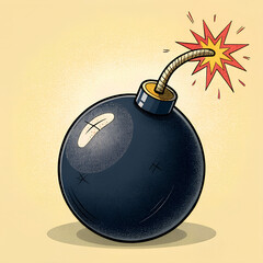 Lit Bomb Cartoon Illustration