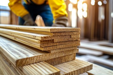 Asian contractor and engineer inspecting building materials on a construction site, Generative AI