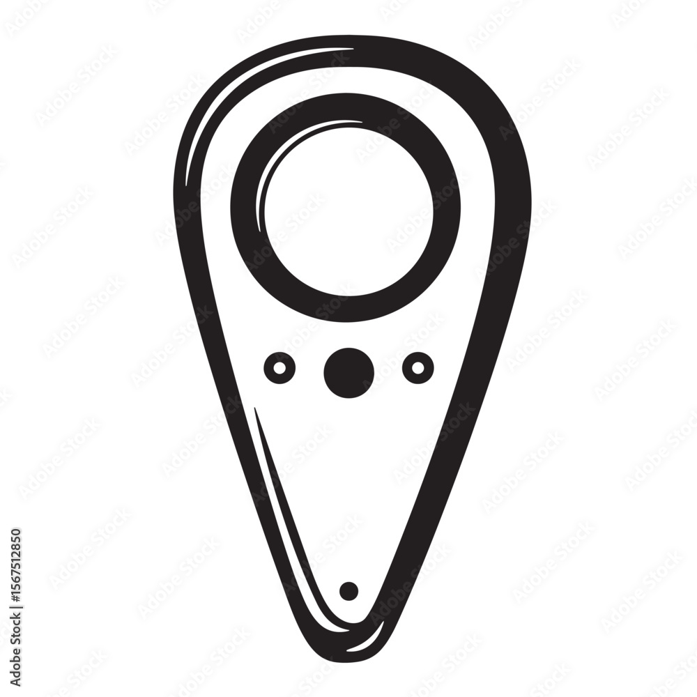 Aufkleber simple black and white location pin icon for maps and navigation in modern design
