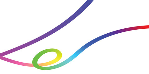 Vibrant Rainbow Lines Intertwining on a Black Background. A dynamic image showcasing two interwoven, colorful lines with a rainbow gradient effect ag