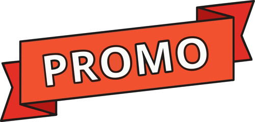 Obraz premium Promo Ribbon Badge