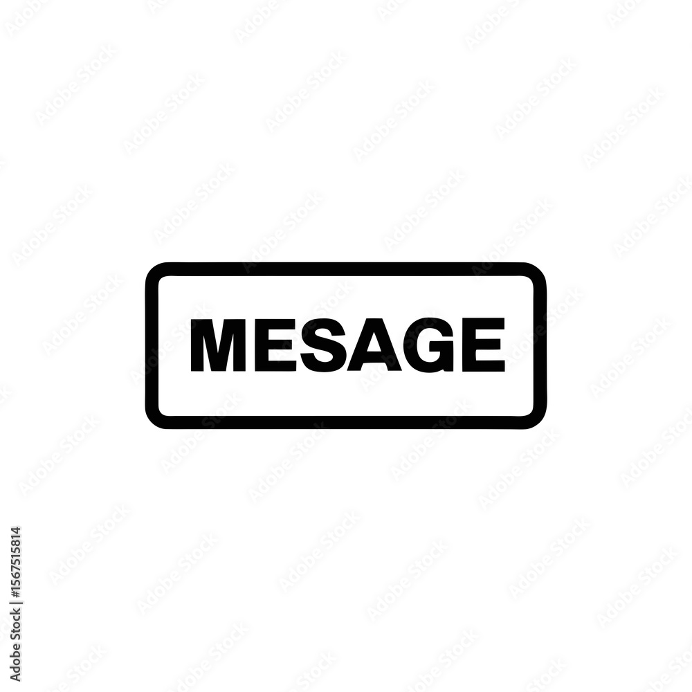 Poster black rectangle with white text message communication notification