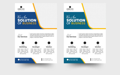 Professional modern business flyer design, Vector creative corporate business flyer design template or brochure cover.  a bundle of 3 templates of a4 flyer, Flyer template layout design.
