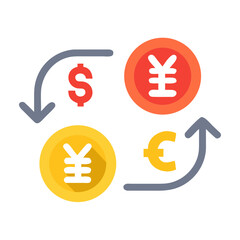 Currency exchange symbols with arrows dollar euro