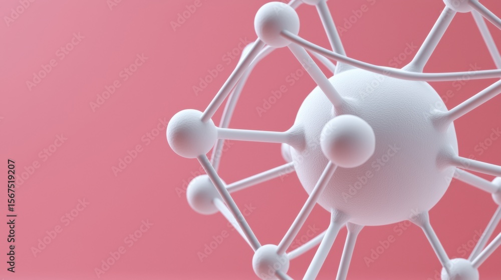 Poster a 3d rendering of a molecular structure.