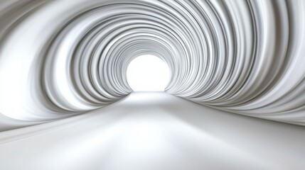 Obraz premium A white tunnel with a bright light at the end.