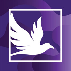 Bird silhouette geometric background with abstract style vector illustration