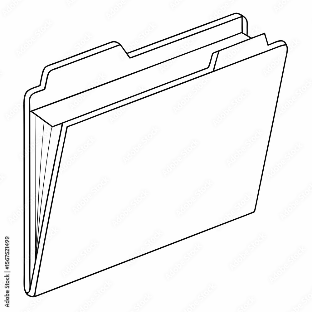 Poster open file folder with tabs and documents paper