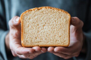 Person avoiding white bread for health reasons, making conscious dietary choices, Generative AI