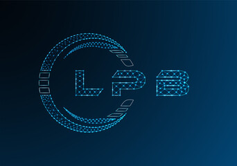 LPB low poly letter logo vector design. LPB lower poly logo design. Low poly logo.