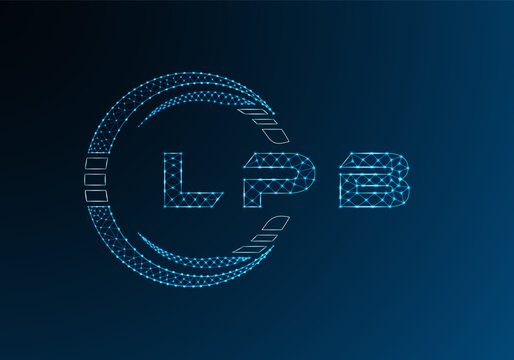 LPB low poly letter logo vector design. LPB lower poly logo design. Low poly logo.