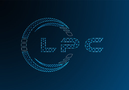 LPC low poly letter logo vector design. LPC lower poly logo design. Low poly logo.