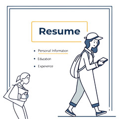 Resume with people and text personal information education